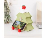 Wooden Christmas Tree Tissue Box - Cute Holiday Decor with Phone Stand & Red Apple Design