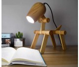  Wooden Cute Dog Desk Table Lamp