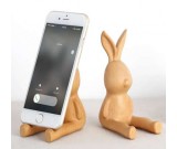 Wooden Cute Rabbit Cell Phone Stand Holder 