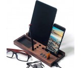 Wooden Desktop Organizer Computer Desk Accessories With 4 Port USB 3.0 Hub 