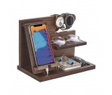 Wooden Desktop Organizer for Phones, Glasses, and Watches