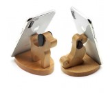 Wooden Dog Shaped Mobile Phone iPad Holder Stand