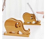 2pcs Bamboo   Wooden Elephant Phone Stand(Pack 2)