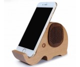 Wooden Elephant Shaped Bluetooth Speaker  Mobile Phone Display Stand