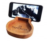 Wooden Guitar Shaped Cell Phone Stand Holder With Storage Tray