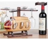 Wooden Helicopter  Wine Bottle Holder Wine Glass Holder  Stemware Rack Drying Stand