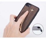 Wooden Back Shell Cover With Metal Silicone Bumper Frame Case for iPhone X/8/8Plus/7/7 Plus