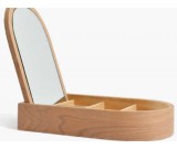 Wooden  Jewelry Cosmetics Desk Storage Display Organizer Box Case with Mirror 