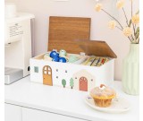 Wooden Little House Desktop Storage Box