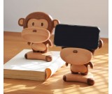 Handmade Wooden Monkey Decoration Mobile Phone Holder