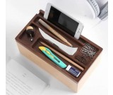 Wooden Multi-function Desk Organizer Tissue Box Storage Box