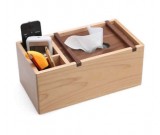 Wooden Multi-Function Tissue Box Cover Desktop Remote Control Holder Storage Box