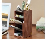 Wooden Multi-layer Pen Holder, Stationery Organizer