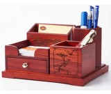 Wooden Struction Multi-function Desk Stationery Organizer Storage Box