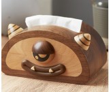 Wooden One-Eyed Monster Tissue Box