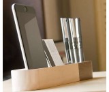 Wooden Pen Pencils Mobile Phone Holder Desk Organizer