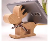 Wooden David's Deer Shaped Mobile Phone iPad Holder Stand