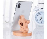 Wooden Pig Shaped Mobile Phone iPad Holder Stand