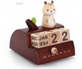 Wooden Squirrel Music Box Perpetual Calendar