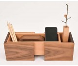 Wooden Struction Multi-function Desk Stationery Organizer Storage Box