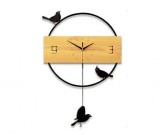 Wooden Swinging Bird Pendulum Clock