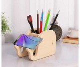 Wooden Whale & Elephant Pen Holder Phone Holder Stand