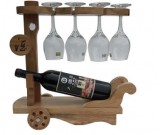 Wooden Wine Bottle Holder Wine Glass Holder Stemware Rack Drying Stand