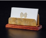 Classical Golden Brass Redwood Combination Office Business Card Holder
