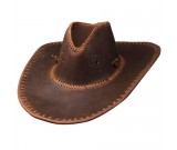 Classic Retro Countryside Cowboy Cowhide Leather Hat Outdoor Hat