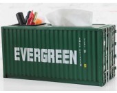 Handmade Metal Shipping Container Model Desk Office Supplies Organizer,Tissue Box