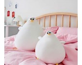 Fun White Cartoon Fat Seagull Plush Pillow Doll Toy