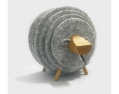 13 PCS Wool Felt Coaster Set with Wood Holder  