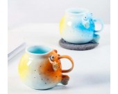 Creative Cartoon Puffer Fish Ceramic Mug