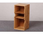 3 Compartments Wooden Divided Boxes Desktop Storage Home Office Organizer Case