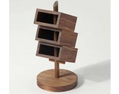 3 Tier Wooden Office  Desk Organizer,Black walnut