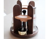 360 Rotation Cosmetic Organizer Wooden Storage Holder