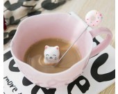 3D Cute Lovely Cartoon Miniature Animal Figurine Ceramics Coffee Cup