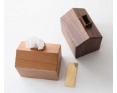 Brief Stylish Pastoral Small House Wooden Tissue Box Black Walnut Beech Wood