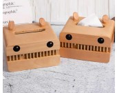 Fun big mouth monster wooden tissue box home decorative idea