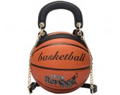 Creative basketball shape round handbag shoulder bag