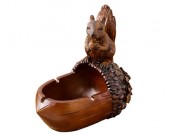 Creative vintage squirrel and pinecone resin ashtray small ornaments