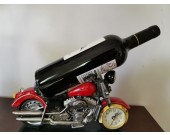 Creative motorcycle shape resin wine bottle wine holder with clock