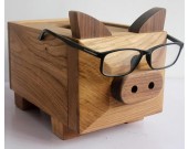 Fun wooden pig tissue box Home office desk decorations