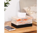 Exquisite red evening glow art decoration tissue box