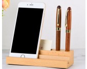 Brief multifunction wooden mobile phone holder pen holder business card case