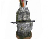 Retro stone man pen holder office learn organizer holder 