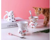 Cute cartoon cat paw ceramic mug Plum Spoon