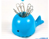 Cute cartoon blue whale paper clip magnetic organize storage