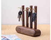 Creative black walnut wood jewelry key desktop brass storage hook