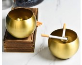 Classic golden ball pure copper ashtray with flume